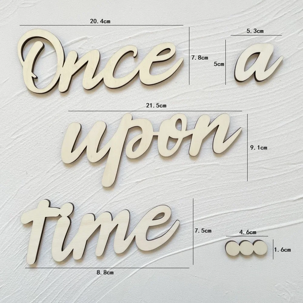 INS wooden wall stickers ONCE UPON A TIME photo props party layout decorative wall stickers - 4