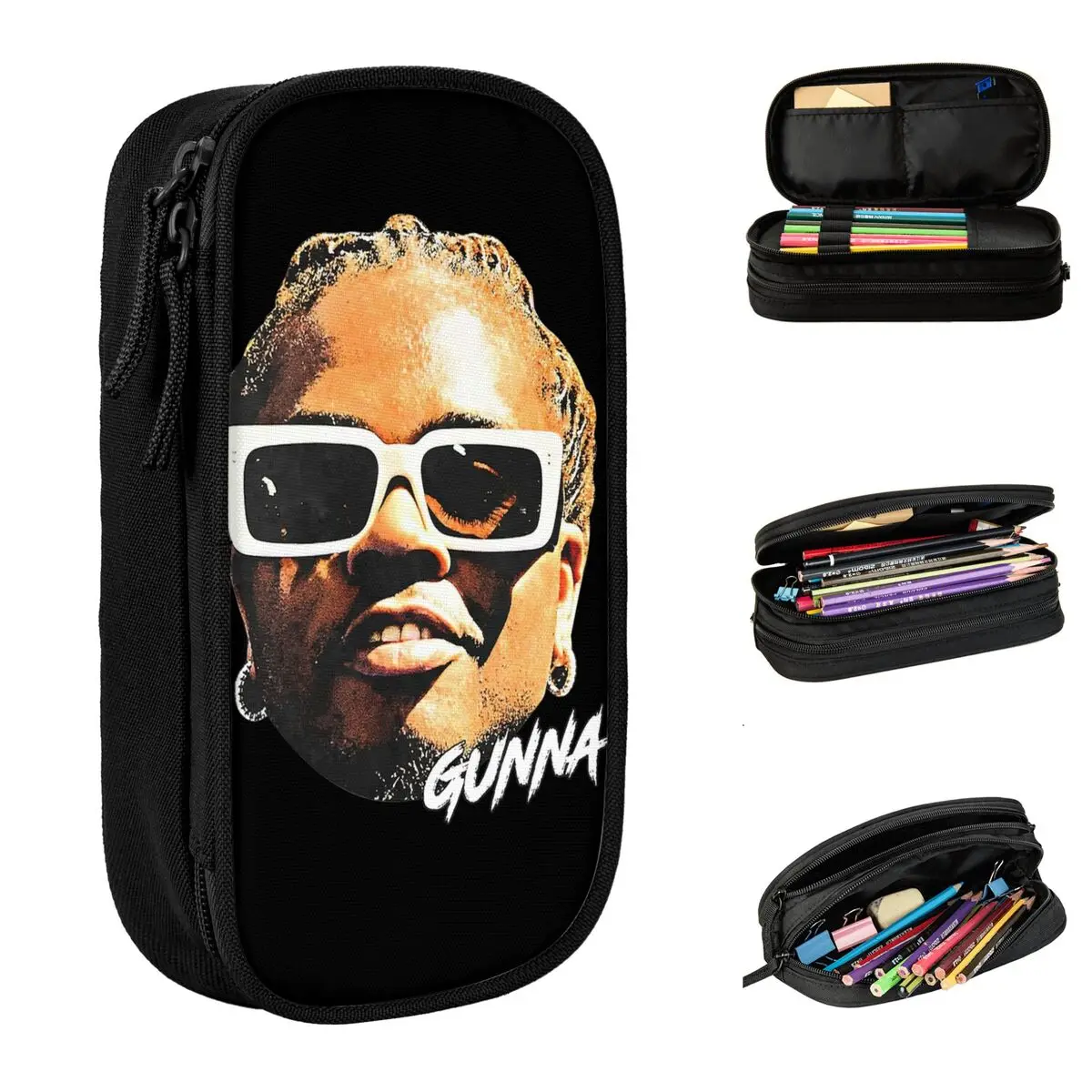 

GUNNA Head Rap Rapper Pencil Case New Pen Box Bags for Student Large Storage Office Gifts Pencilcases