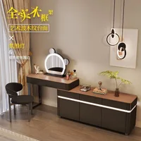 Commode en bois massif de style italien, chambre à coucher, moderne, Simple, petit appartement, coffre intégré, Mini Table de maquillage 3