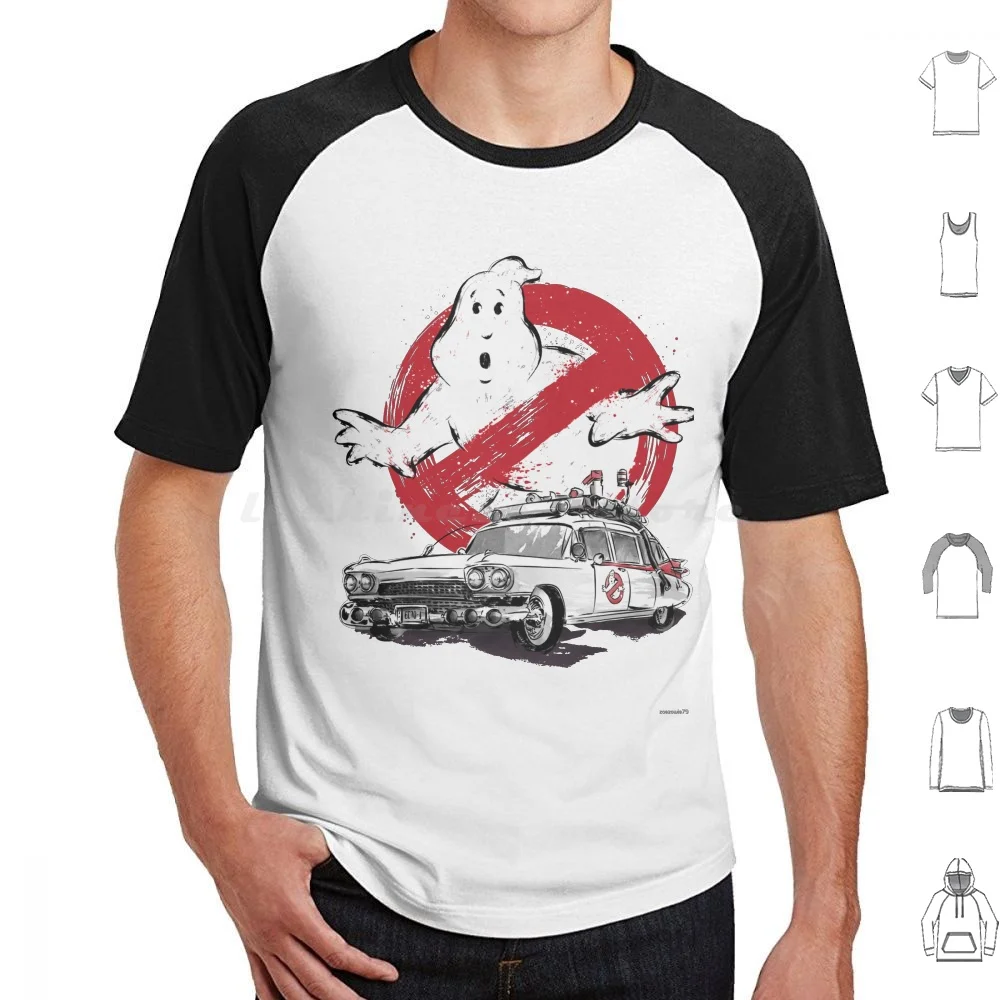 Ecto 1 Sumi-E T Shirt 6Xl Cotton Cool Tee Retro 80S 90S Ghost Car