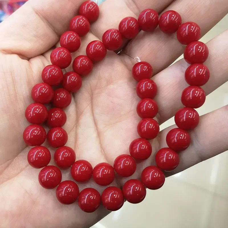 25 pièces perles rondes non teintes corail rouge naturel perles de pierres pr