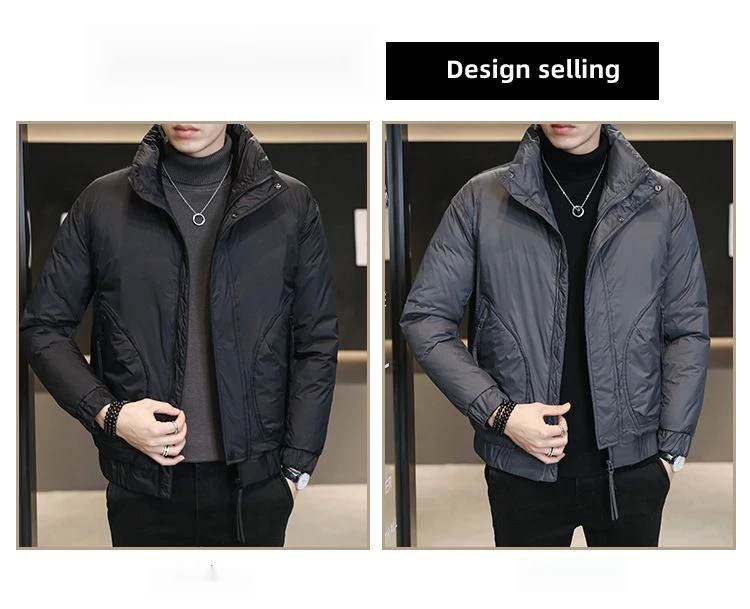 2023 Winter Nieuwe heren staande kraag donsjack Verdikte warme jas Koreaanse casual trend donsjack_voghion.com