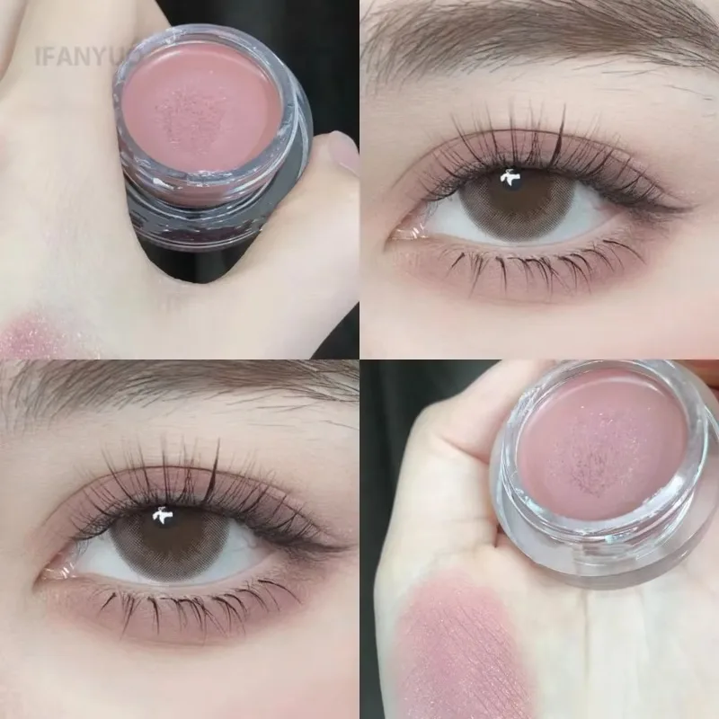 Eye Shadow Matte Nude Cream Silky Waterproof Soft Pigment Primer Pink Brown Long-lasting Monochrome Peach