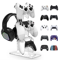 Universal 3-Layer Game Controller & Headphone Organizer - Black, White, Transparent (Clear)