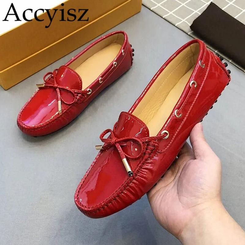 

2023 New Versatile Leather Shallow Bow Decorative Flat Shoes for Women's Spring and Autumn Leisure Walking Fashion Driving Shoes