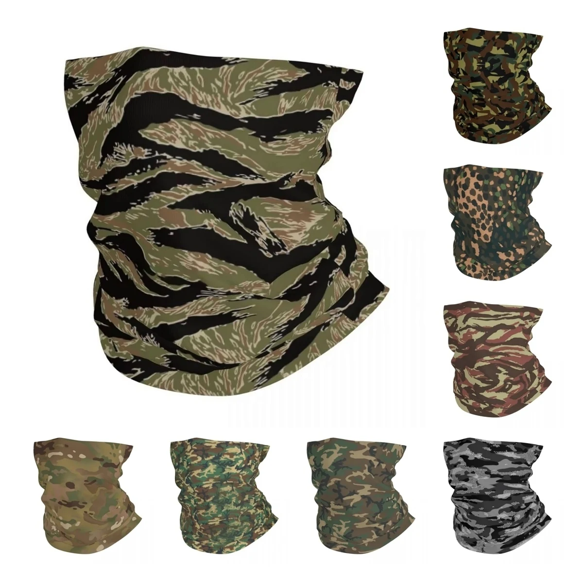 Tiger Stripe Camo Bandana Neck Cover Printed Face Scarf Multi-use Headband Outdoor Sports for Men Women Adult Winter cycling bandana,bandana headscarf,cotton bandana,camouflage bandana,motorcycle bandana,multifunctional bandana,bandana neck cover