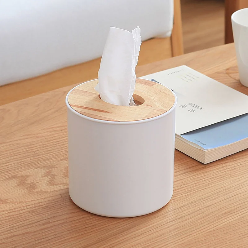 Desktop Tissue Box Wooden Lid Nordic Minimalist Style Tissue Case Kitchen Table Paper Extraction Container Home Tissue Boxes 4