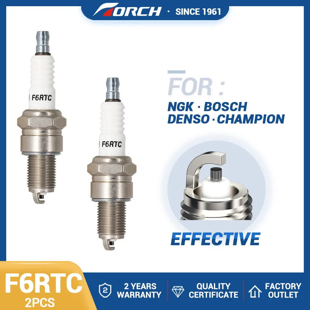2PcsTorchSparkPlugF6RTCReplacefor7822BPR6ESDensoW20EXRU