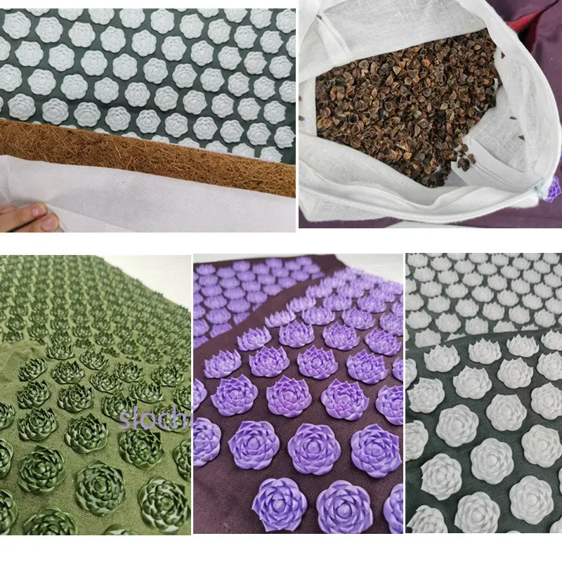 Acupuncture Massage Mat Yoga Acupressure Mat Fitness Neck and Back Massager Pillow Massage Needle Pad Louts Yoga Mats