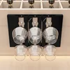 Stainless Steel Under Cabinet Wine Glass Cup Holder Space-Saving Bar Counter Shelf Storage Rack Hanging Hooks Goblet Pokal Stand 3