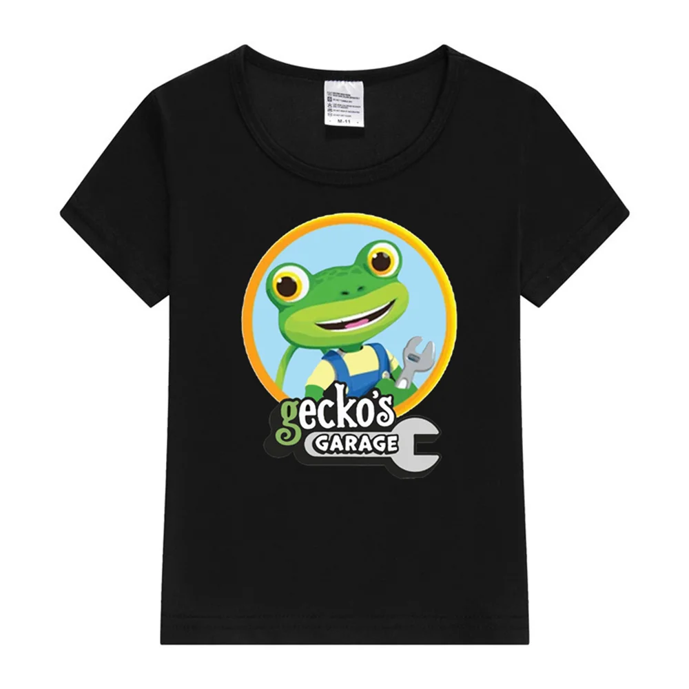 Summer Fashion Boys T-Shirt Funny Cartoon Gecko's Garage Print Children's Clothing Kids Tshirts Girls New Clothing Tops baby t shirts kids t shirts