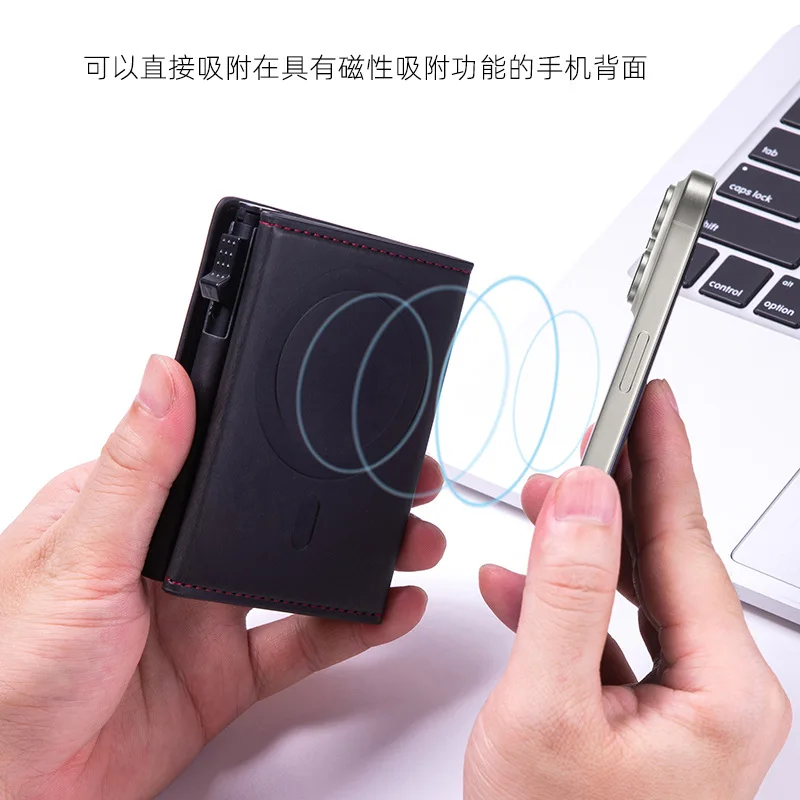 Luxury Magnetic Elastic Leather Wallet Card Holder with Card Slots