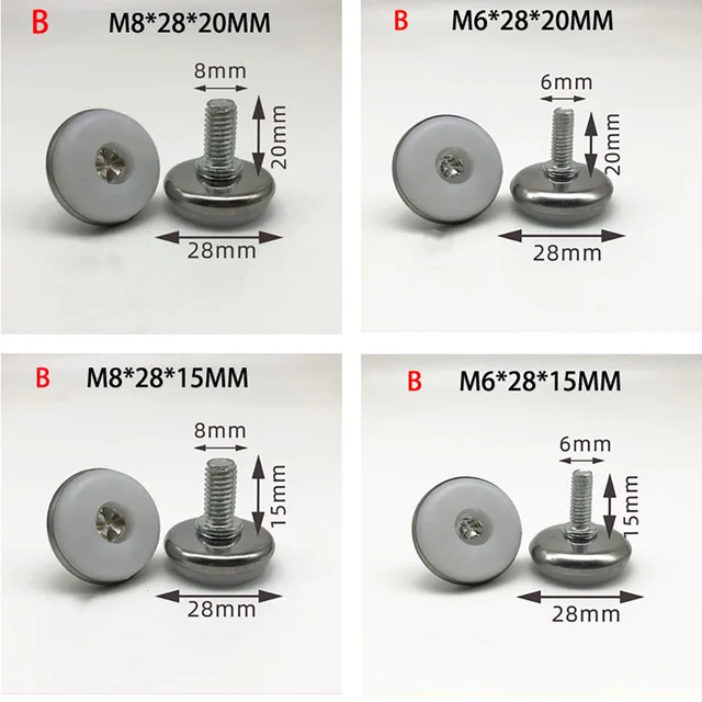 12-Pack 1/4" Threaded Furniture Leveling Feet - Adjustable Screw-in Glides For Tables, Chairs, Cabinets