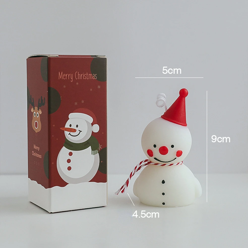 White-Snowman Christmas Scented Candles Birthday Party Anniversary Cake Decorations Creative Party Candle Mini Holiday Aroma - Image 6