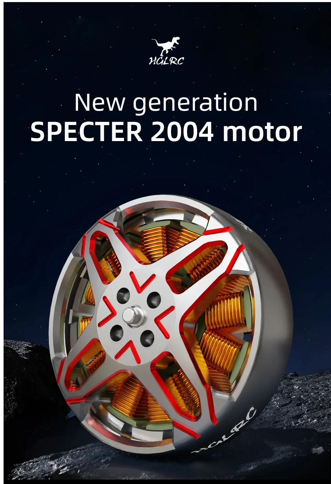 HGLRC SPECTER 2004 1800KV Motor for FPV Freestyle Cinewhoop Toothpick Drones 4-6S Battery Compatibility 3-5 Inch Propeller