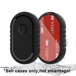 Silicone Holder with Adhesive Sticker for SmartTag2 - Ideal for Wallets, Luggage, Cars, and Bikes (Black)