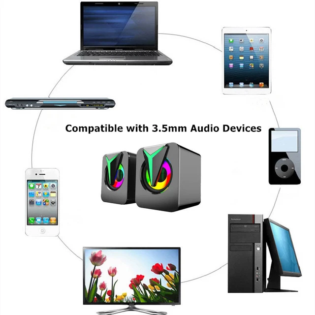 1 par de altavoces para ordenador, ordenador portátil de sobremesa