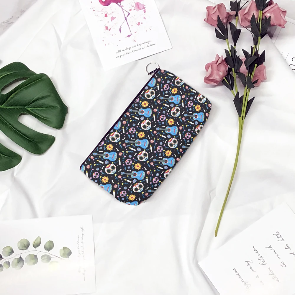 New Skull Print Zipper Coin Bag Men's Fun Fashion Outdoor Portable Clutch Wedding Party Gift Car Accessories Ladies Cosmetic Bag