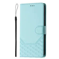 Leather RFID Blocking Wallet Phone Case with Card Slots and Strap for Oukitel C61 (Mint)