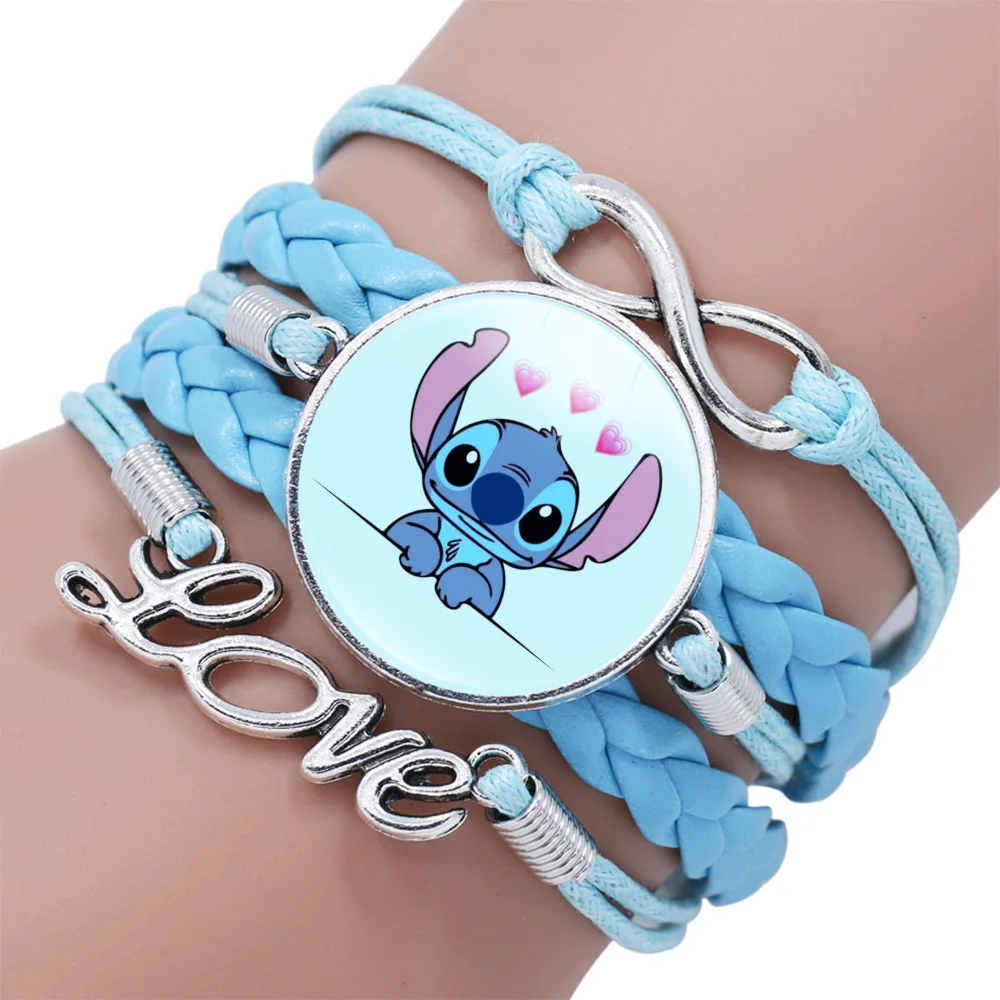 

Interstellar Baby Children's Bracelet Stitch Logo Blue Multilayer Jewelry Girl Cartoon Around Time Gem Bracelets Birthday Gift