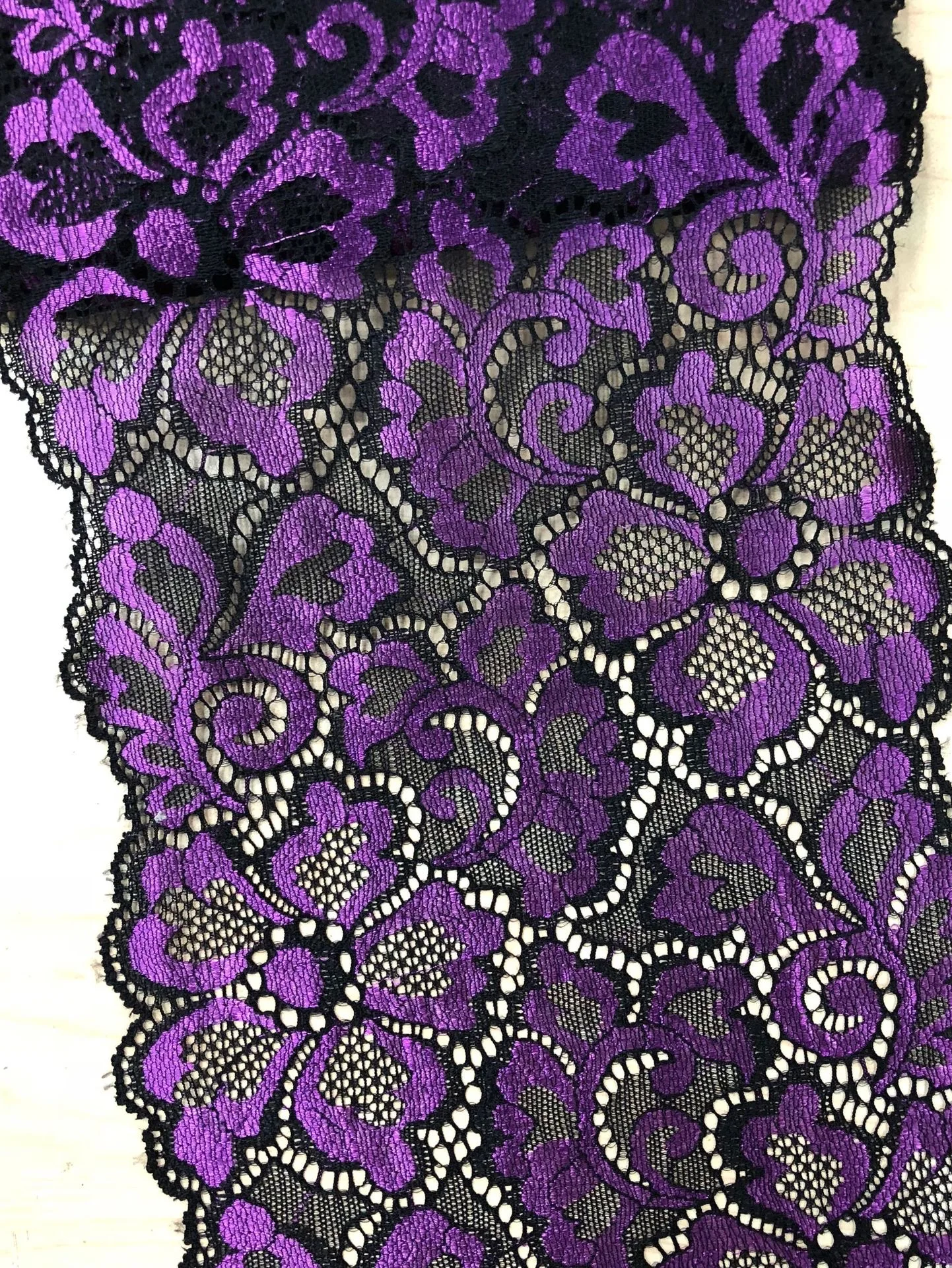 3y/lot Width 18cm 2-Tone 10 Colors Green Red Elastic Stretch Lace Trim 6