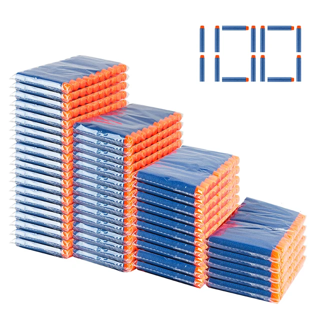 50-1000PCS For Nerf Bullets Soft Hollow Hole Head 7.2cm Refill Darts Toy Gun Bullets for Nerf Series Blasters  Kid ChildrenGift 2