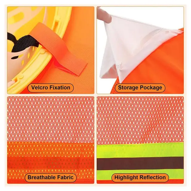 Kemény Kalap Visor Napsütéses, Teljes Karimás Kalap, Napi Pajzs Nyak Védelem Lélegző Összecsukható, Nagy Láthatóság Nap - Image 3