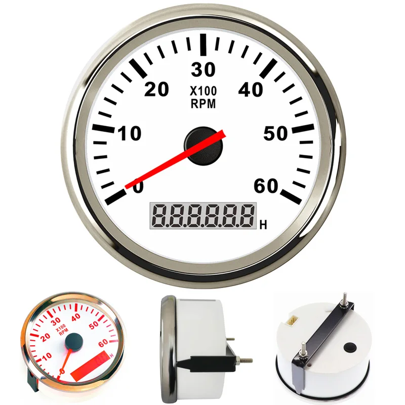 Marine Waterproof Tachometers 0 6000RPM 9 32v Vehicle Revolution Meter