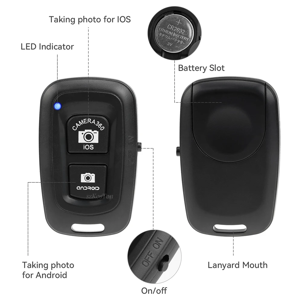 Wireless Remote Shutter Adapter Release Selfie Accessory for Mobile Phone Camera Control