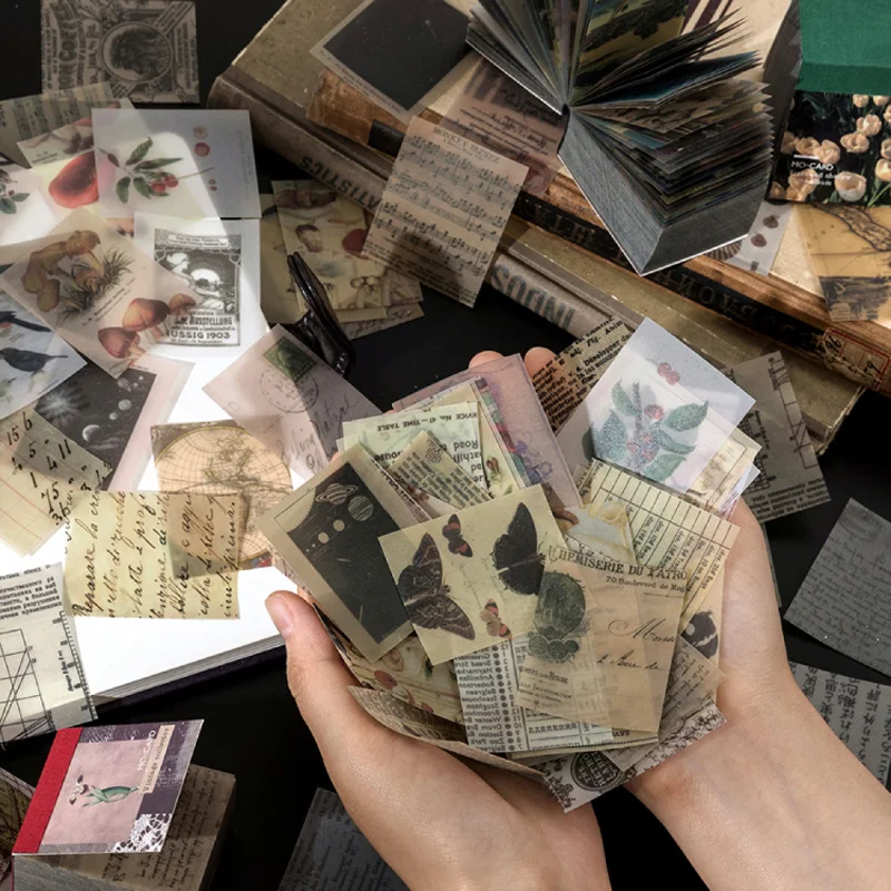 365 Sheets Memo Paper Parchment Material Book Vintage Collage Scrapbooking Journaling Decoration Material Notes