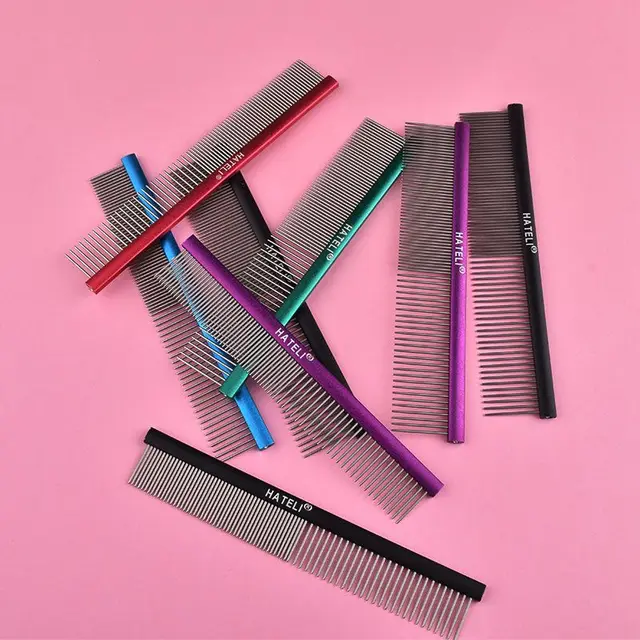 High Quality Pet Dog Comb Small Size Grooming Comb For Shaggy Cat Dogs Barber Grooming Tool Salon Pet Grooming Stainless Comb 4