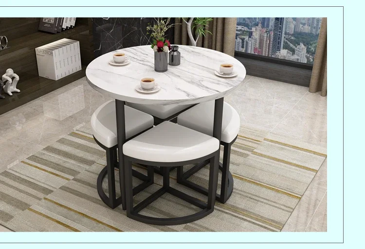 Small Apartment Balcony Dining Room Sets Office Negotiation Reception Table Chairs Coffee Shop Homestay Villa Leisure Tea Tables