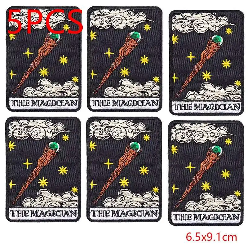 Description Picture 5 of item5PCS/Lots Animal Tarot Cards Patch Cartoon Embroidered Patches For Clothes Jacket Backpack Iron On Patches For Clothing Stickers