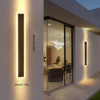 LED Wall Light Long Strip Entryway Wall Sconce Lamp Waterproof Modern Outdoor Exterior Light 2