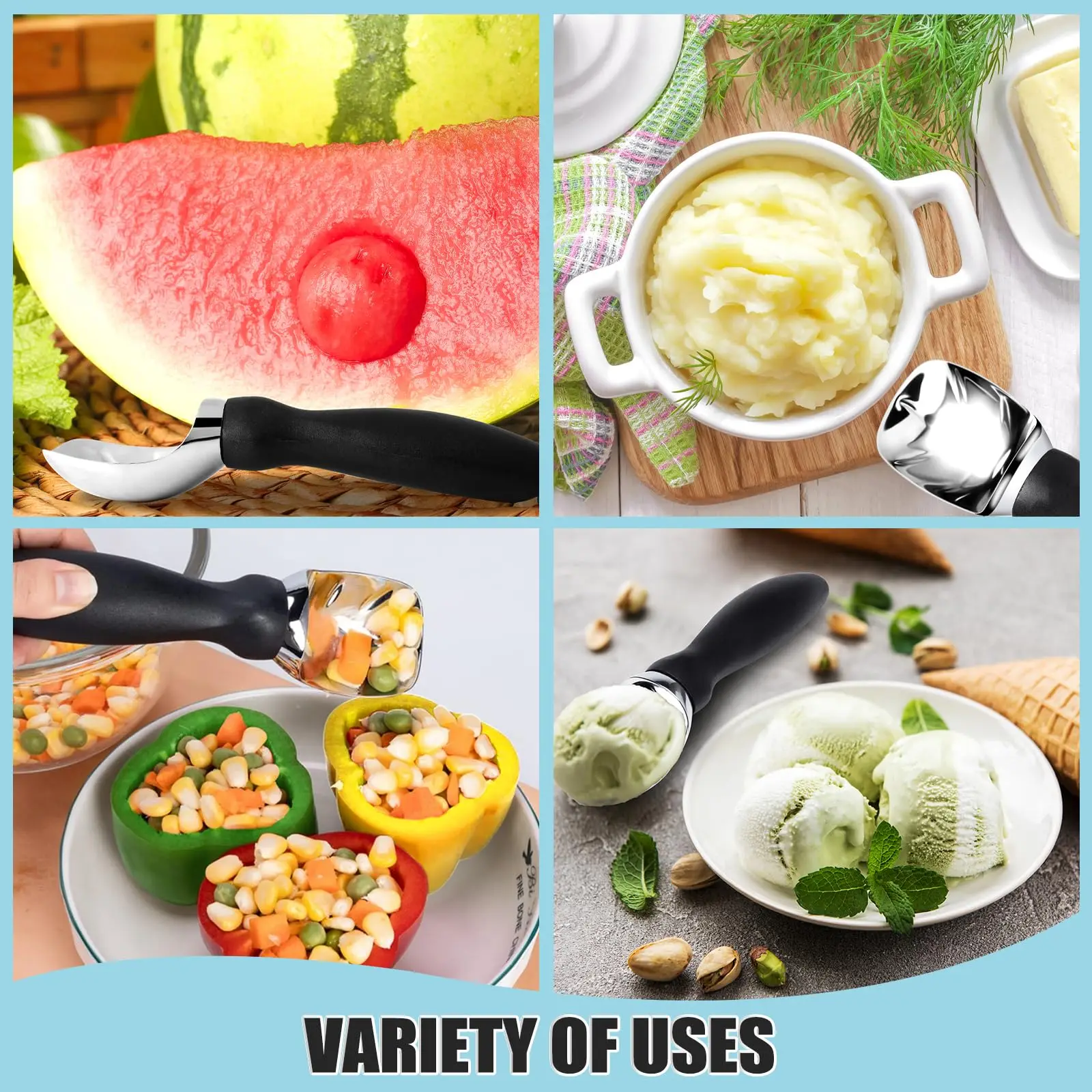 Ice Cream Scoop, Comfortable to Hold Professional Large Ice Cream Scoop, Used to Scoop Frozen Hard Cream, Cookie Dough