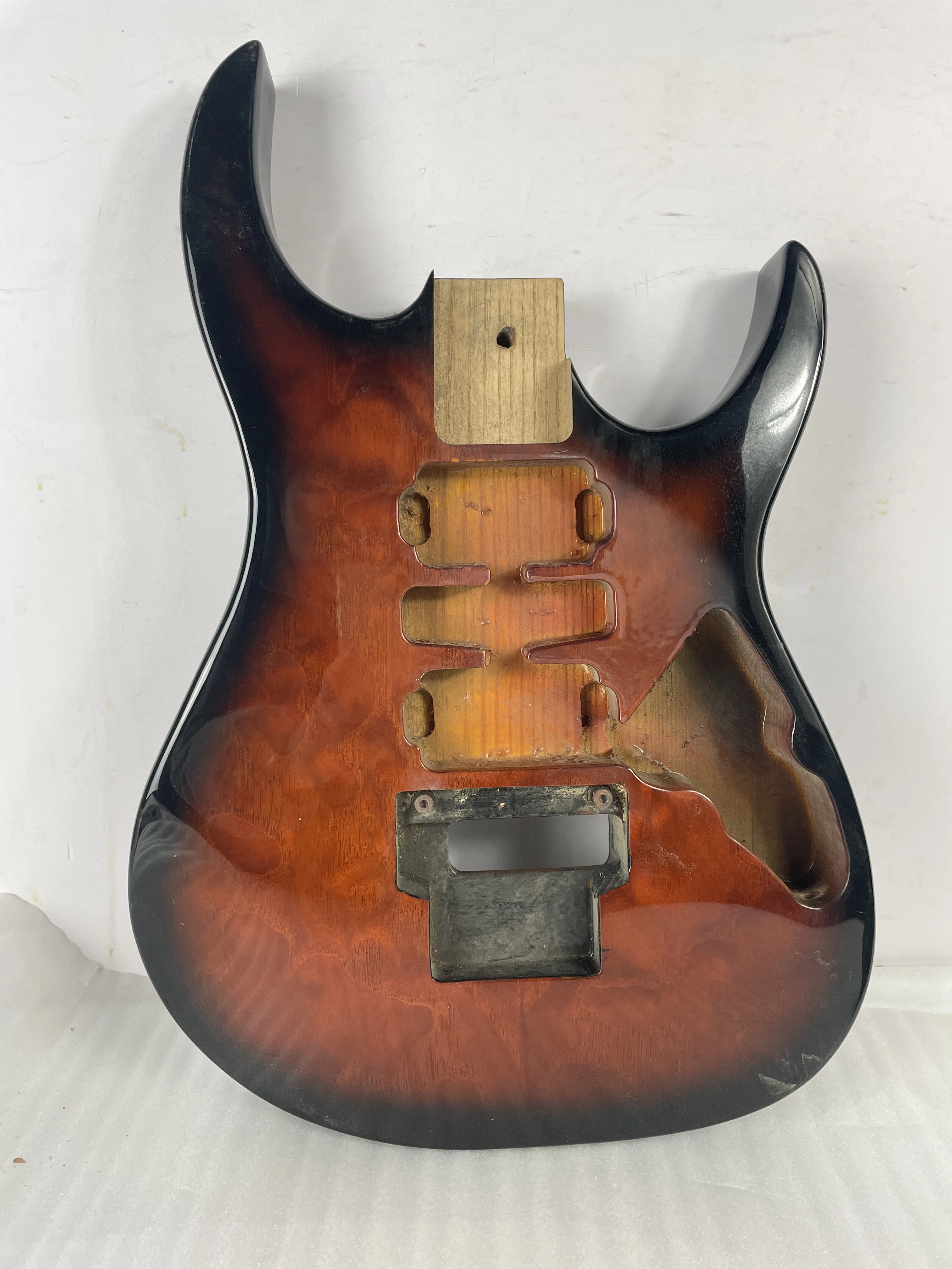 Unique sunset color electric guitar body unfinished semi finished