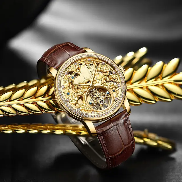 2022 New AILANG Top Luxury Watch Gear Tourbillon Watch Waterproof Diving Watch Men's Gold Watch Bracelet Automatic Winding 1