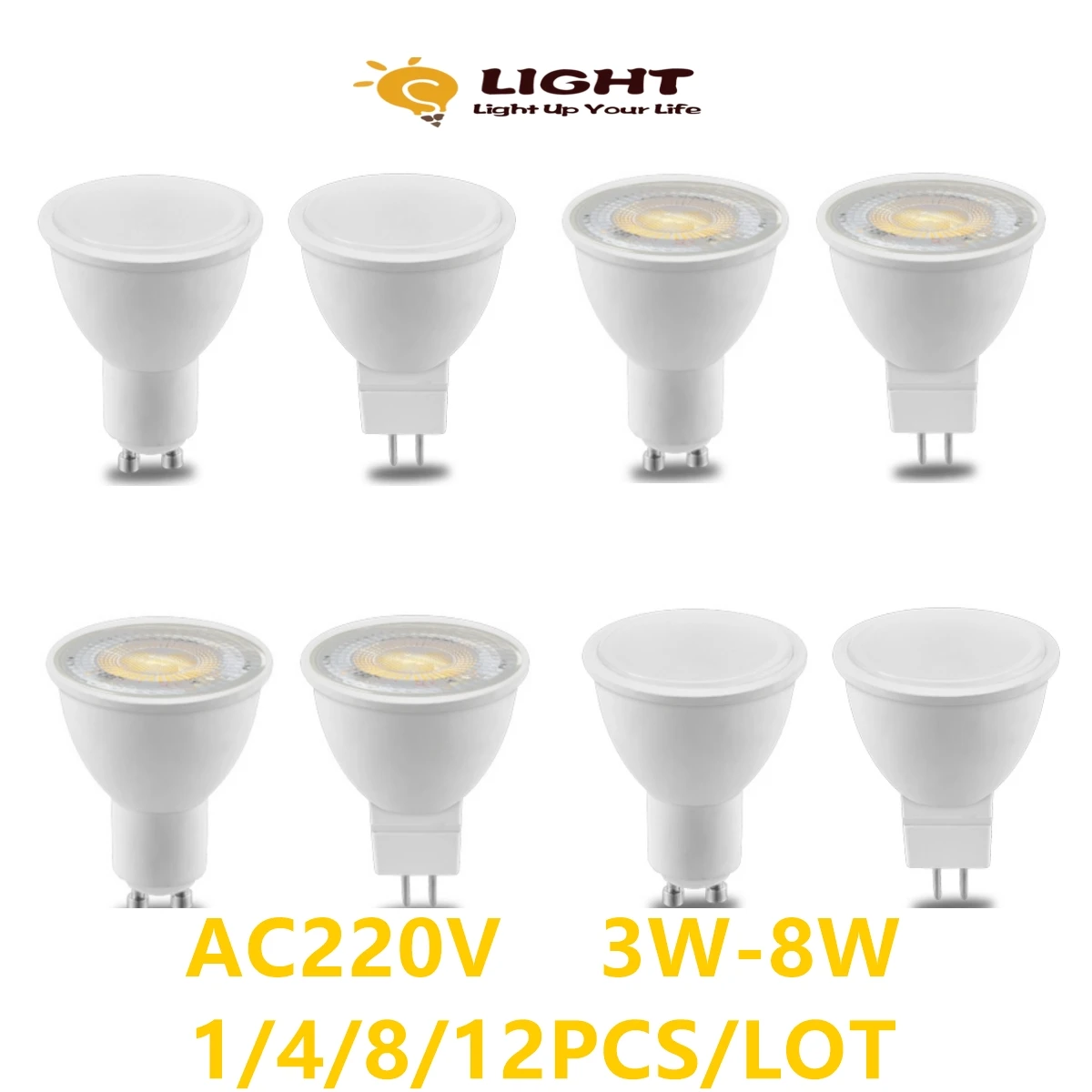 매우 밝은 따뜻한 백색광 교체 LED 스포트라이트, 부엌에 적합한 할로겐 램프, GU10 MR16, AC220V, 110V, 50W, 100W, 1-12 개