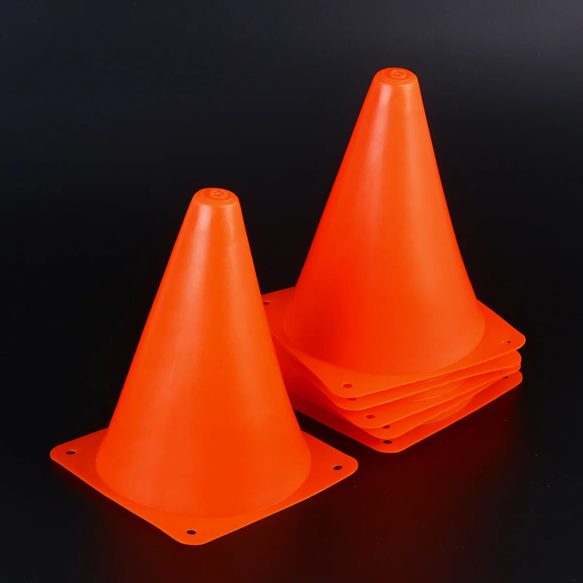 18cm Football Soccer Rugby Training Cones Outdoor Sports Obstacles Barriers for Kids Outdoor Gaming and Activity (Orange)