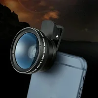 2 in 1 Phone Lens kit 0.45x Ultra Wide Angle Macro External Cellphones Lens HD Camera Universal Clip 37mm For iPhone Camera Lens 3