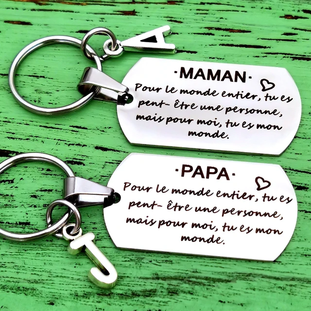 Llavero francés para padres, regalos para mamá y papá, Día del Padre, Día  de Acción de Gracias, regalos de Navidad para mamá y papá