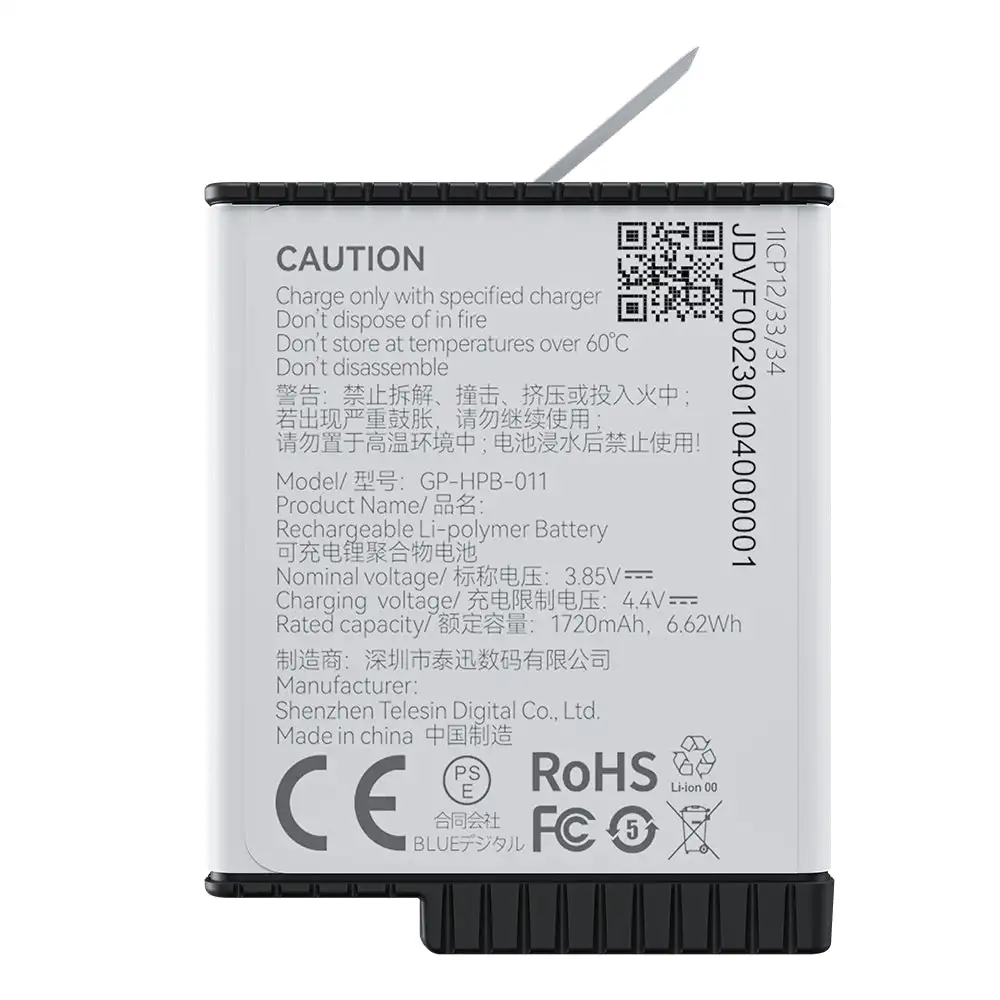 Chargeur de batterie TELESIN compatible GoPro Hero 9/10/11 avec LED