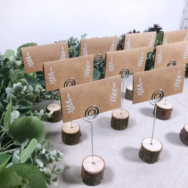 20/50/100pcs Khaki Name Place Card Wedding Seating Number Table Card Birthday Party Sign in Classmate Dinner Greeting Seat
