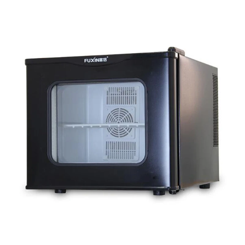 Tempered Glass Single Door Cold&warm Refrigerator Household Small Refrigeration Heating Sample Cabinet 17L Comestic Refrigerator