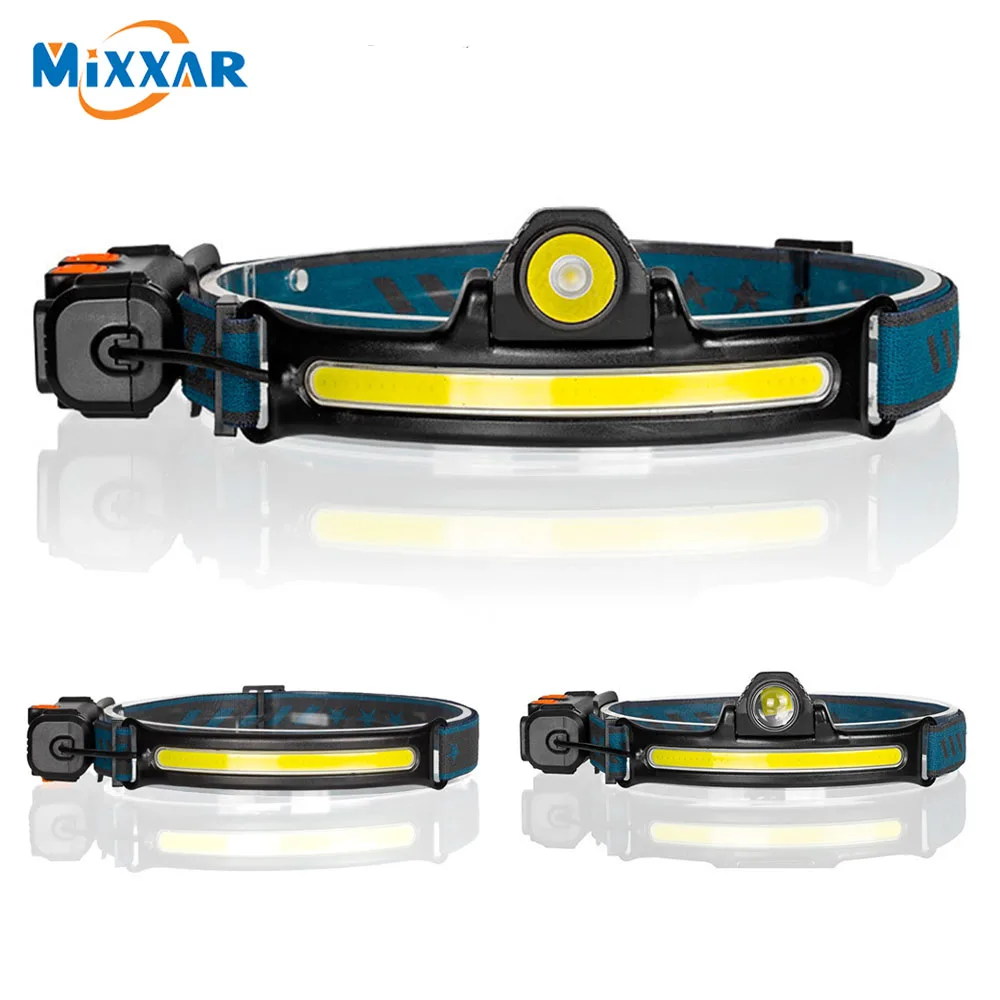 

T30 Wide Anlge Headlamp XPG+COB LED Head Lamp with Built-in Battery Flashlight USB Rechargeable 6 Mode Head Torch