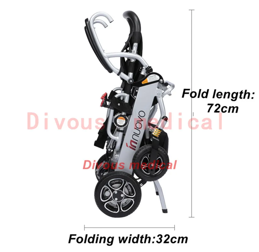 Electric Wheelchair Ultralight N/W 19.8kg Power Wheelchair Portable Lightweight Stroller for Elderly Disable Walker