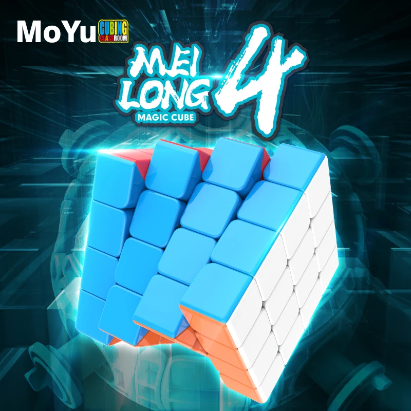 MoYu Meilong4 4x4x4 Magic Cube Meilong Stickerless Speed Cube Puzzle Children Gift Adult Educational Professional Fidget Toys