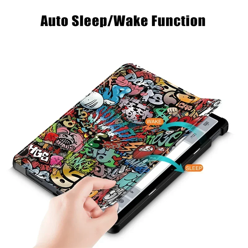Tri-Fold Stand Tablet Case with Auto Wake/Sleep功能