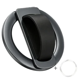 Shimmering Powder Magnetic Silicone Ring Phone Holder - 360° Rotatable Ultra Light Alloy Design (GRAY)