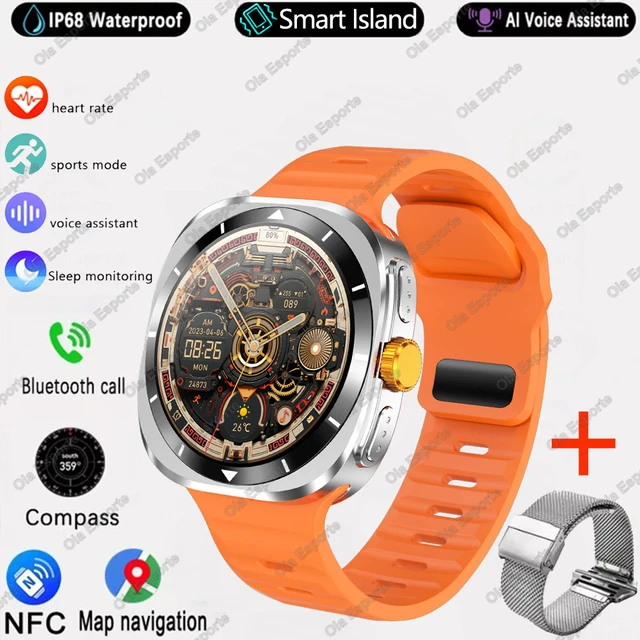 Korea Language For Samsung Galaxy Watch 7 Ultra GPS Compass NFC Smart Watch Outdoor Sport AMOLED BT Call  Galaxy7 Men Smartwatch 11